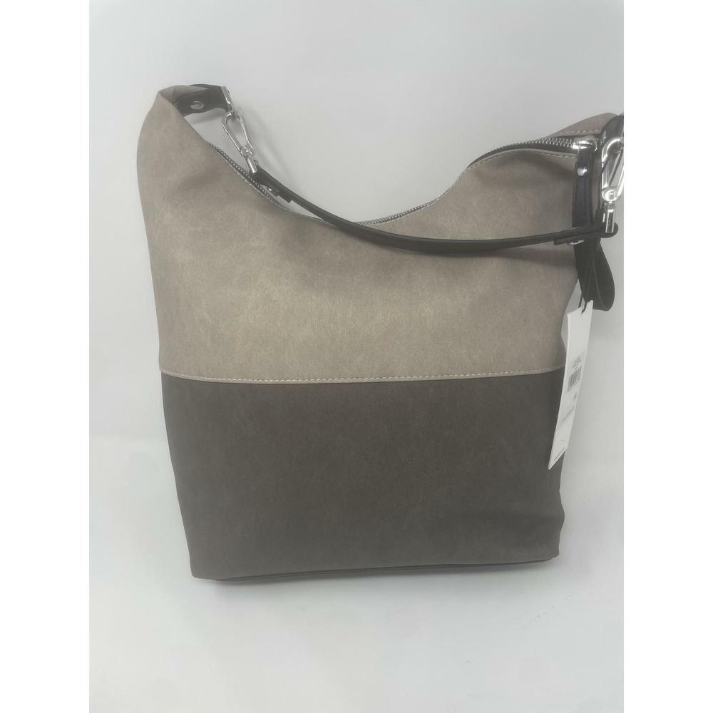 Calvin Klein Women's Elaine Hobo Large Shoulder Bag Grey Combo/Silver Small Size - Picture 7 of 8